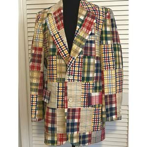 Vintage Corbin Patchwork Jacket Blazer‎ Tailor Made USA 1970s Americana